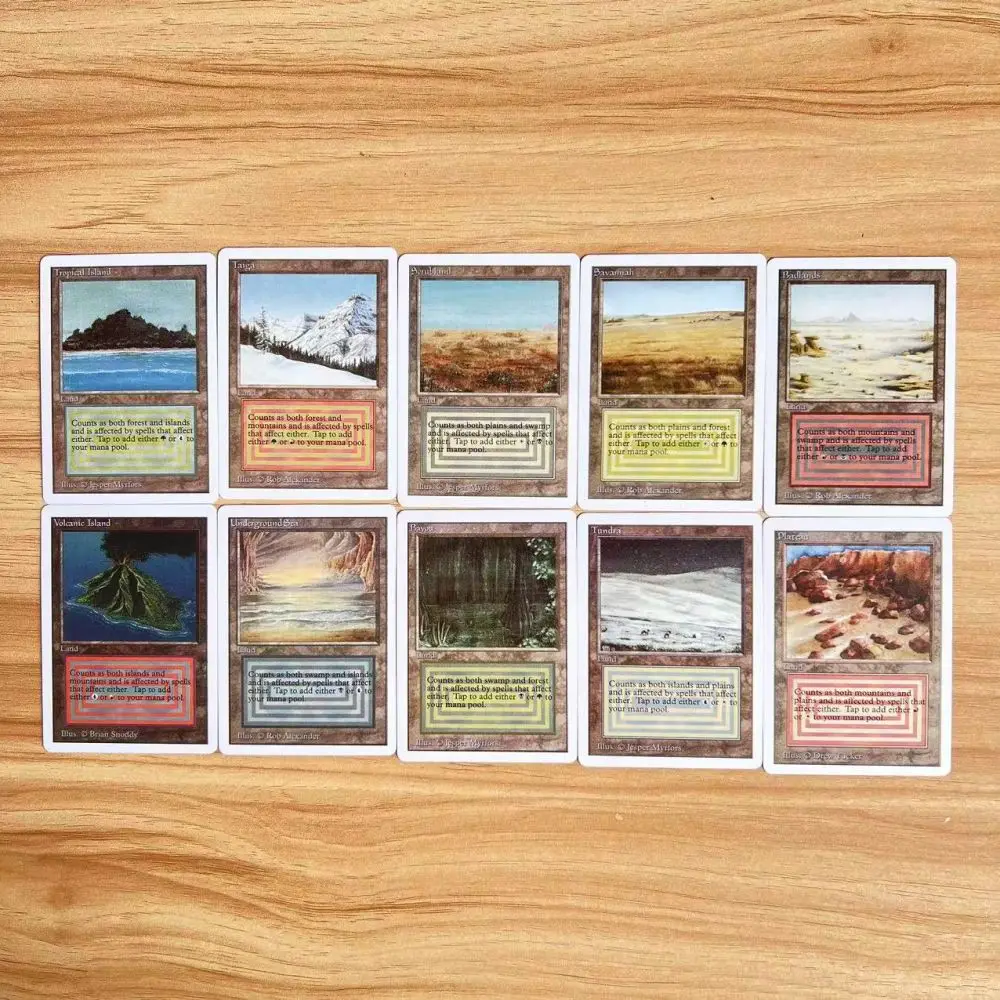 54 szt. Czarne Karty Magic The Gathering z Podwójnym Efektem P9 Dual Land Fetch Land Shock Lands - Karty Proxy