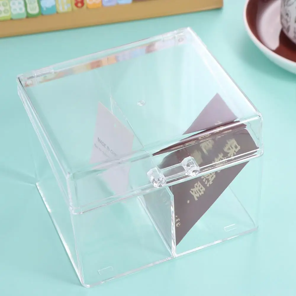 Desktop Organizer Lomo Cards Storage Box Cards Collection Transparent Idol Cards Protector Acrylic Large Capacity Card Organizer