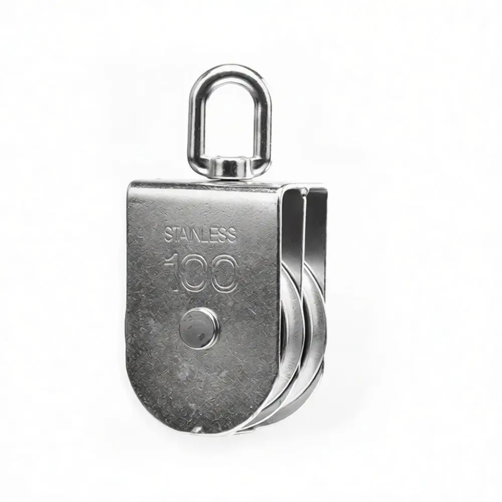 Versatile U Shape Pulley Hook 304 Stainless Steel Lifting Wheel For Wire Rope Traction Industrial Gym Fitness Device
