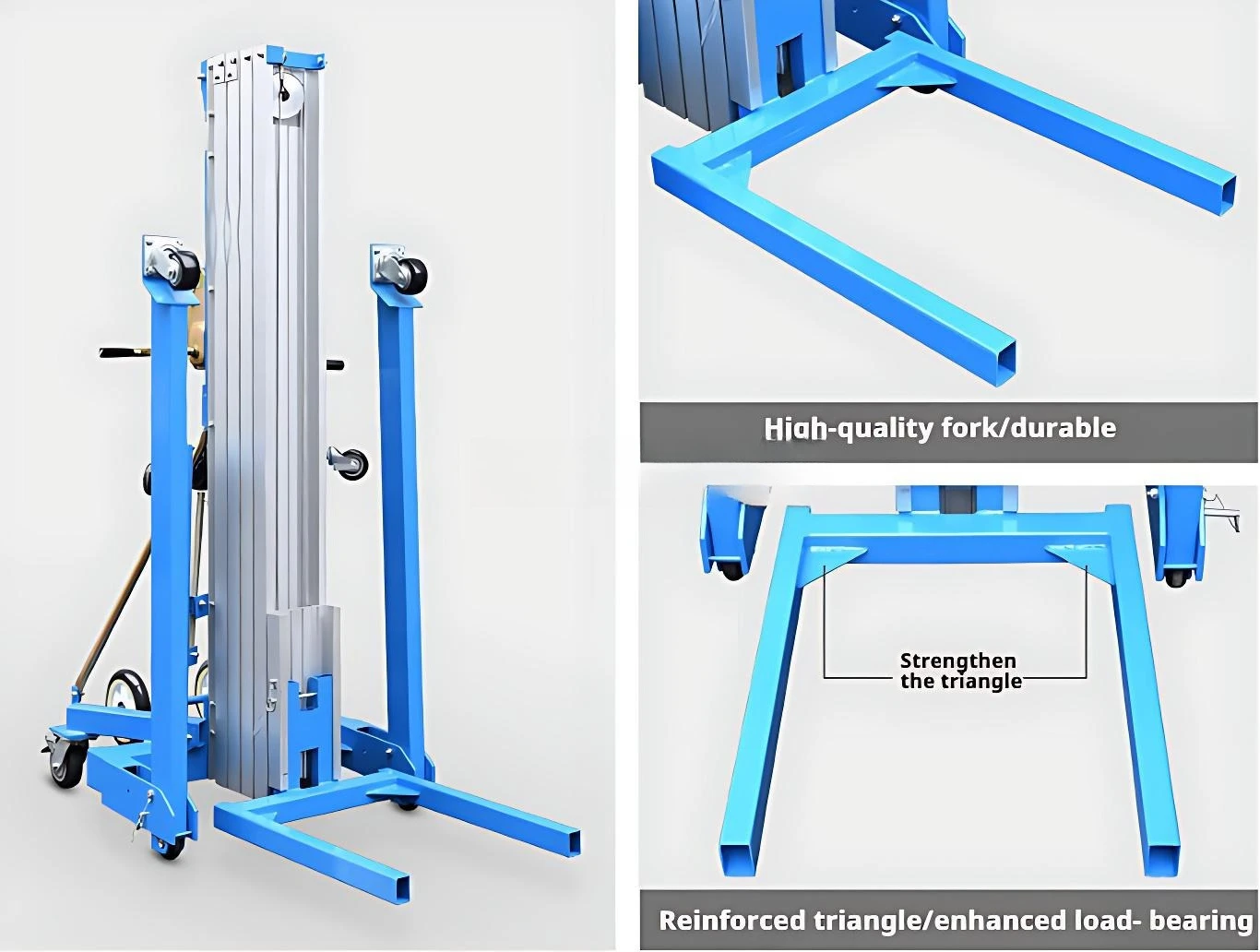 New Portable Manual Lift 6.5 7.5m Aerial Work Platform Lift Pallet Cargo Lifting Tool Wire Rope Material Aluminum Alloy Vertical