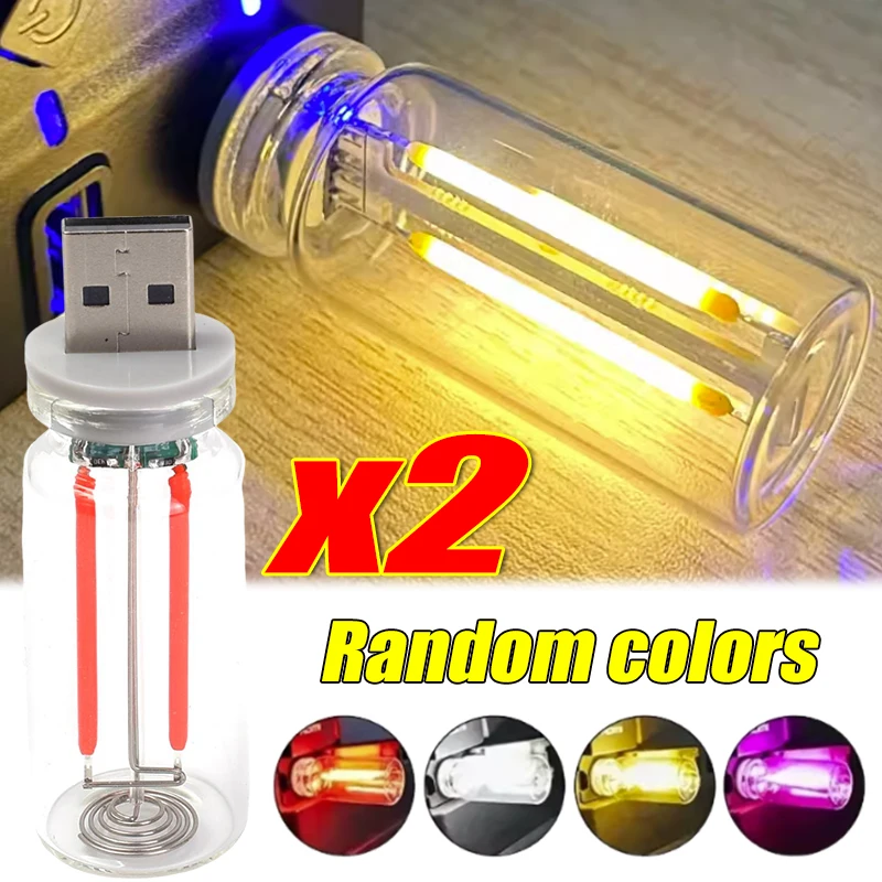 

Car 5V USB Night Light LED Spiral Filament Touch Dimming Bulb Retro LED Bulb Camping Incandescent Decorative LED Lighting 1-2pcs