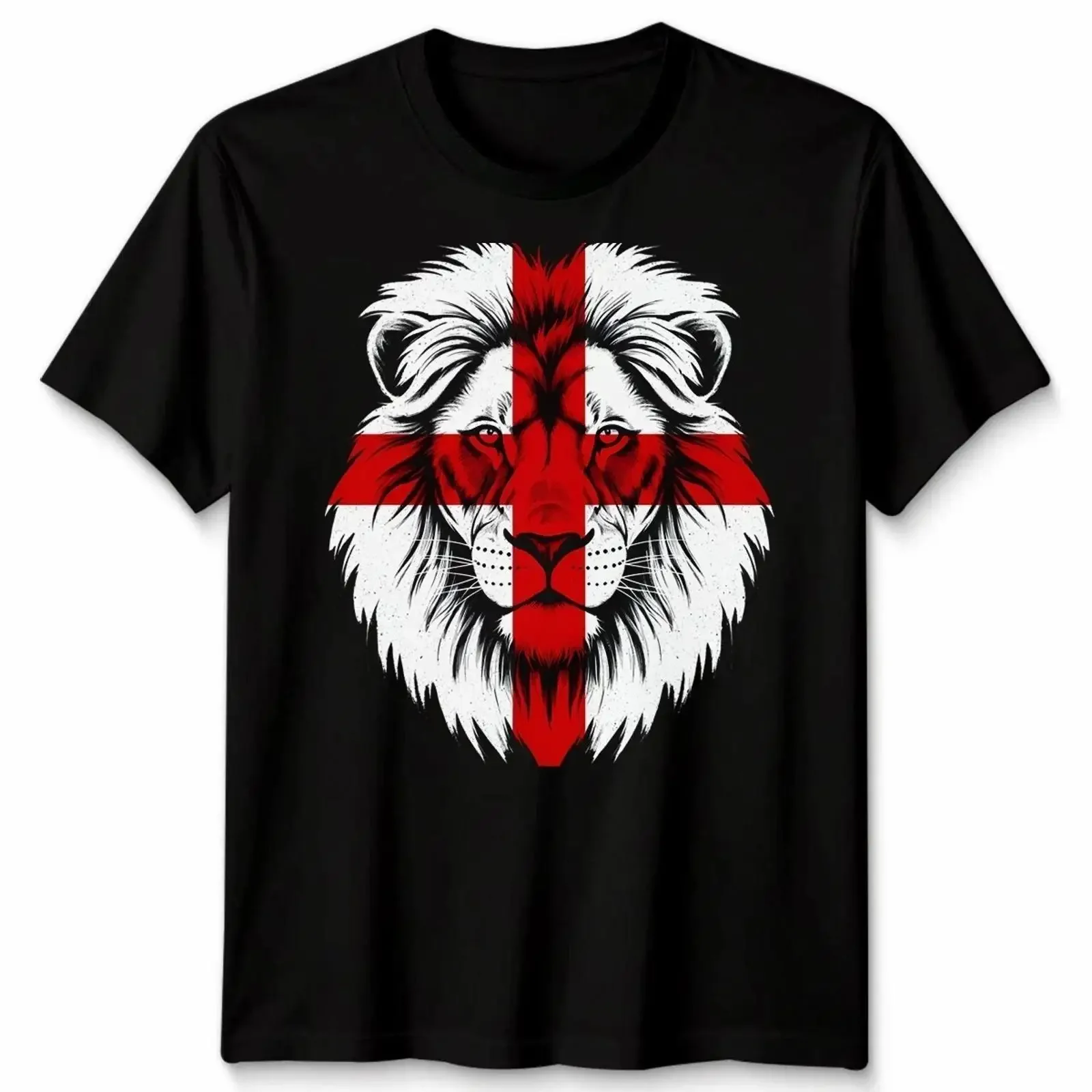 England Lion T Shirt St George Cross Flag British Pride Mens Black vintage Washed Casual Comfortable streetwear Slightly