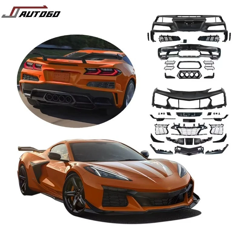 Auto Modification Conversion Body Kit for Corvette C8 Stingray Z51 2020 2021 2022 2023 2024 2025 Upgrade to Z06 Bumper Assembly