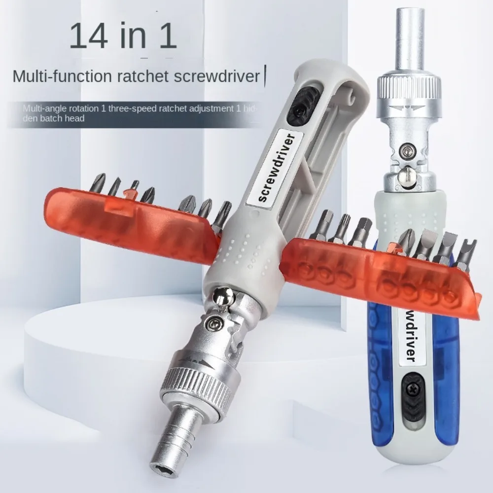 Steel Ratchet Screwdriver Set Screw Bit Hand Tool Rotary Angle Screwdriver Slotted/Cross/Torx Metric System Screwdriver Bicycle