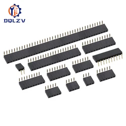 2.54mm Single Row Female Right Angle Pin Header Socket 1*2/3/4/5/6/7/8/9/10/20/40Pin Connector For Arduino