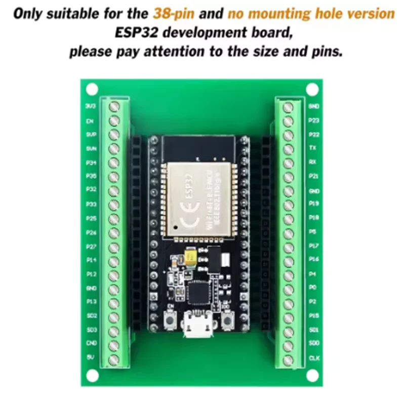 ESP-WROOM-32 Microcontroller Development Board ESP32 Expansion Breakout Board GPIO 1 into 2 for 38PIN Narrow Version