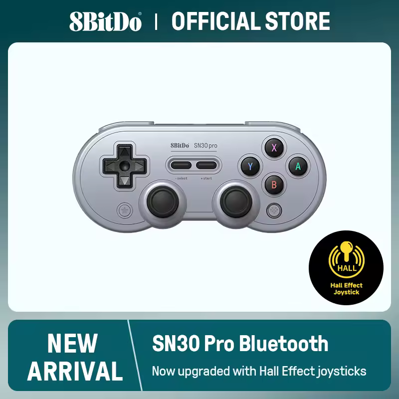 8BitDo SN30 Pro Gamepad Bluetooth sem fio com efeito Hall para Switch 2, 1, PC, Windows 10, 11, Steam Deck, Android, macOS