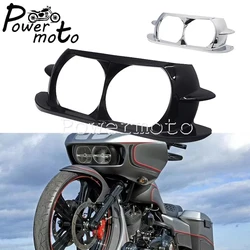 For Harley Road Glide FLTRX FLTRU FLTRXS FLTRXSE Head Light Ring Frame 15-20 Motorcycle Dual Headlight Bezel Trim Fairing Covers