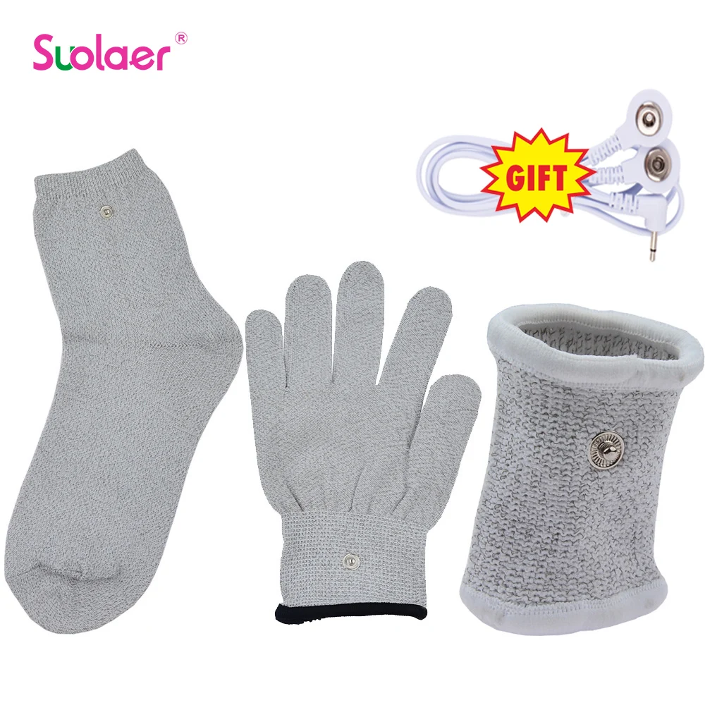 Tens Electrodes Gloves Socks Wrist Guard Physiotherapy Accessories for EMS Electric Muscle Stimulator Low Frequency  Massager