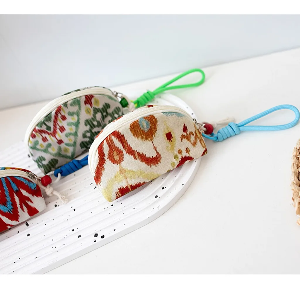 Ethnic Coin Purse Unique Cotton Coin Pouch Portable Small Pouch Soft Xinjiang Cultural Coin Bag For Daily Outing Commuting