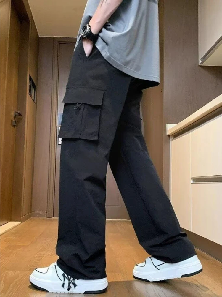 

Мужские летние брюки-карго в американском стиле, тонкие, легкие, широкие, свободного кроя, повседневные, для походов