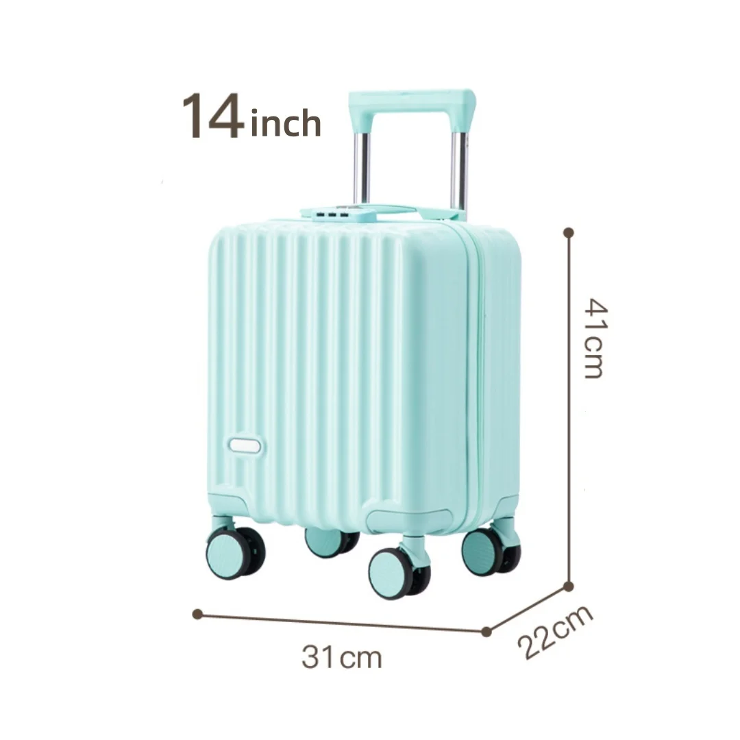 حقيبة حمل مقاس 14 بوصة مع حامل أكواب وحامل هاتف مناسبة لكل من الرجال والنساء للرحلات القصيرة بعجلات دوارة