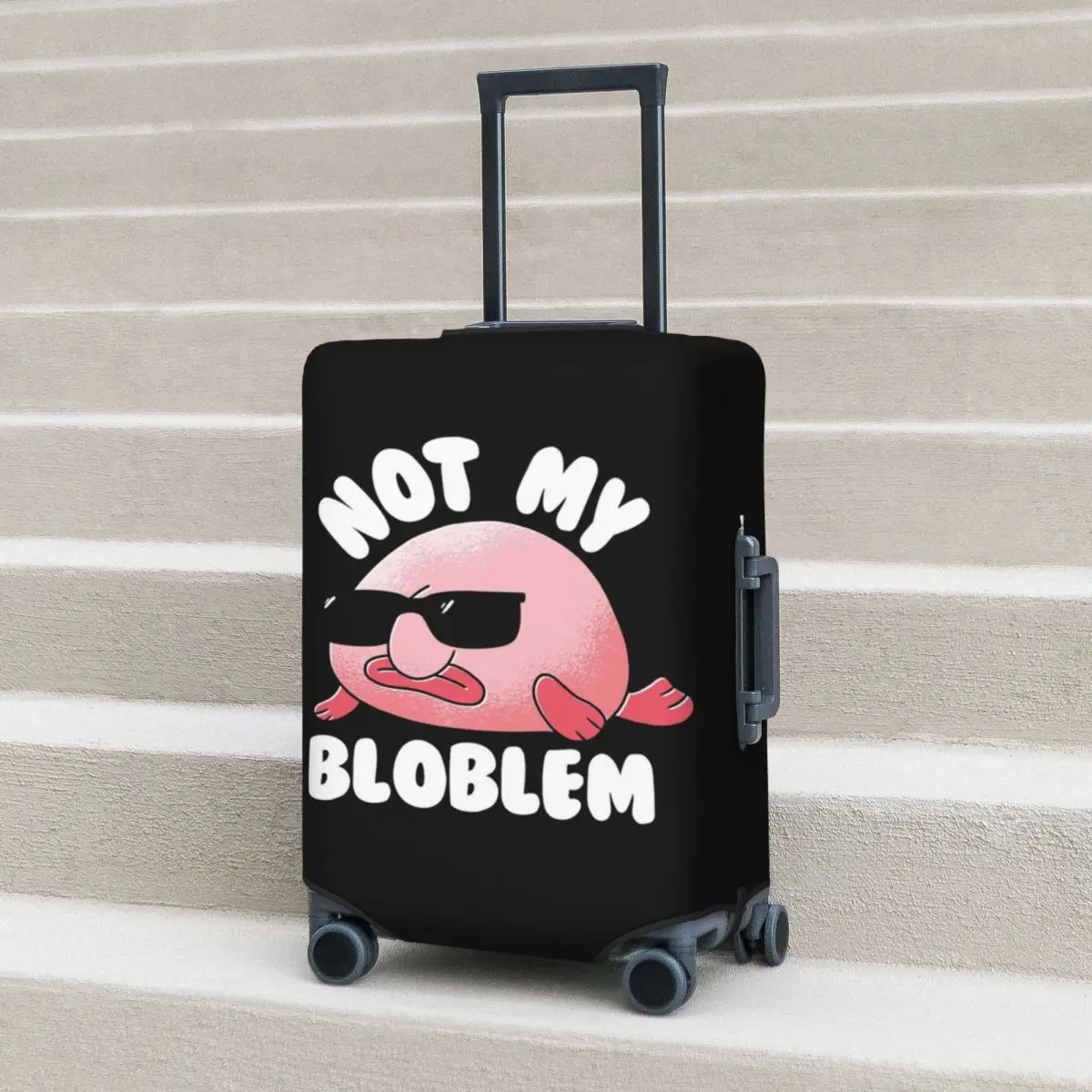 

Blobfish Not My Bloblem Not My Problem Suitcase Cover Protection Elastic Travel Luggage Protector Covers for 18-32 Inch
