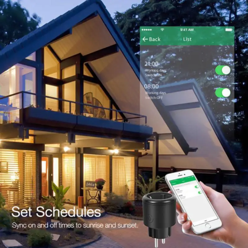 

Tuya 16A WIFI Smart EU Plug Таймер Розетка Огнезащитный таймер Монитор мощности Smart Life APP Голосовое управление для Alexa Google Home