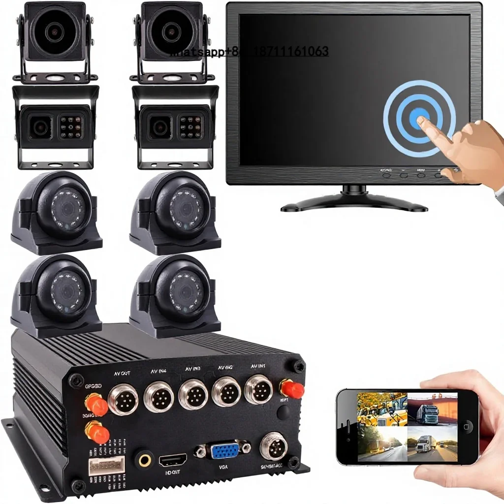 

JOINLGO J3-4GW 8-CH 4G WiFi 1080P Mobile Vehicle DVR 10" Touchscreen Motion Detection 8pcs Waterproof IR Cameras HD/VGA