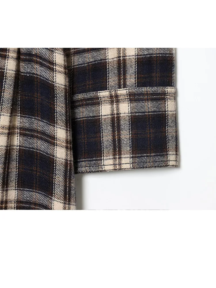 HH Vrouwen Herfst Lange Mouwen Single-breasted Geplooide Jurken Vrouwelijke Mode Turn-down Kraag Geplooide De Taille Midi jurk