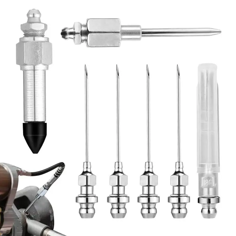 

Grease Injector Needle Needle Grease Needle Fitting Dispenser Including 5 Grease Needle Nozzles 1 Grease Dispenser 1 Rubber