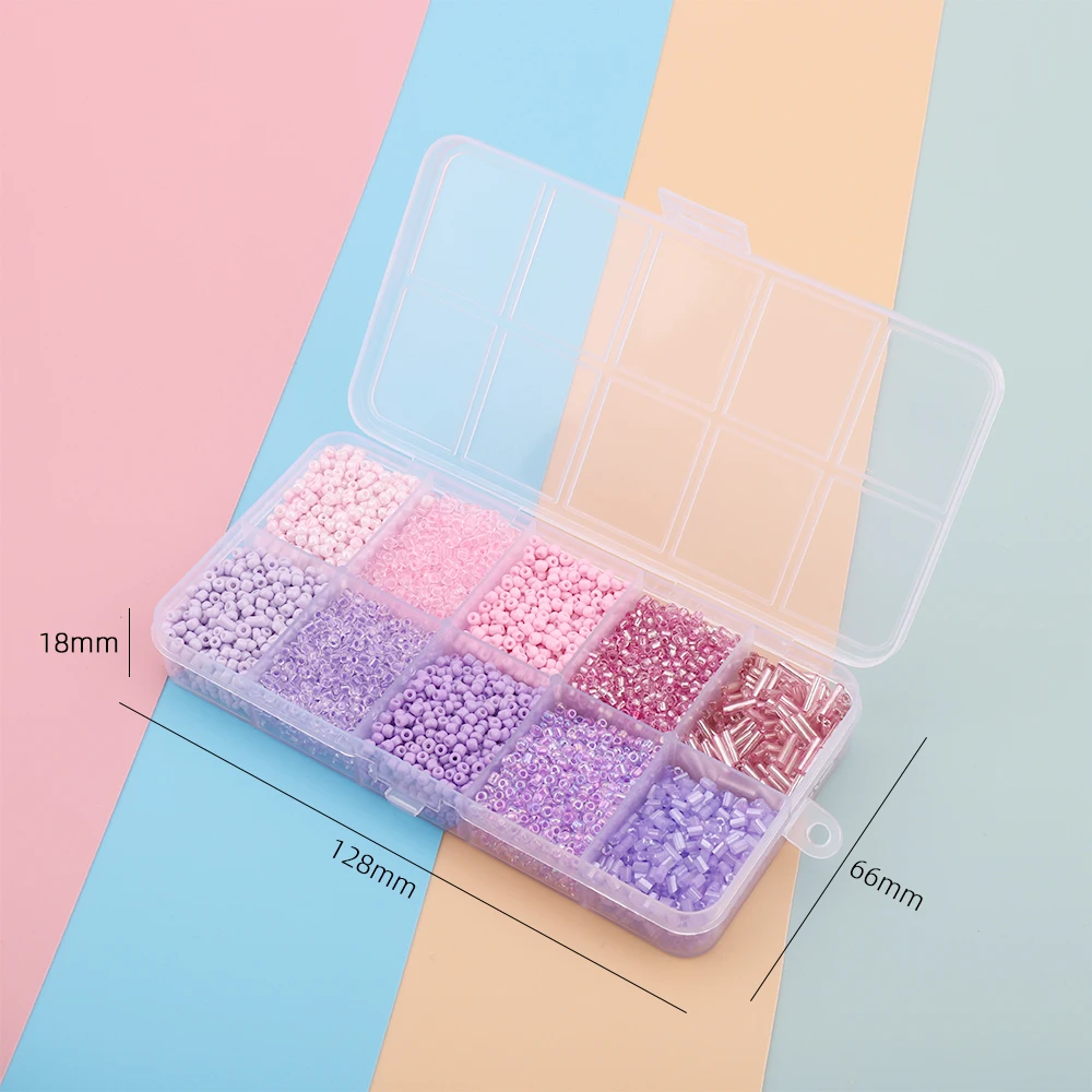 10 Grids Set Box Multiple sizes Millet Beads Glass Loose Beads For Jewelry Making Diy Bracelets Necklace Hand Woven Decorative S
