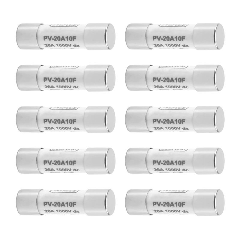 10 buah 1000 VDC Fuse Solar PV Explosion-proof Fuse Silver - 20A