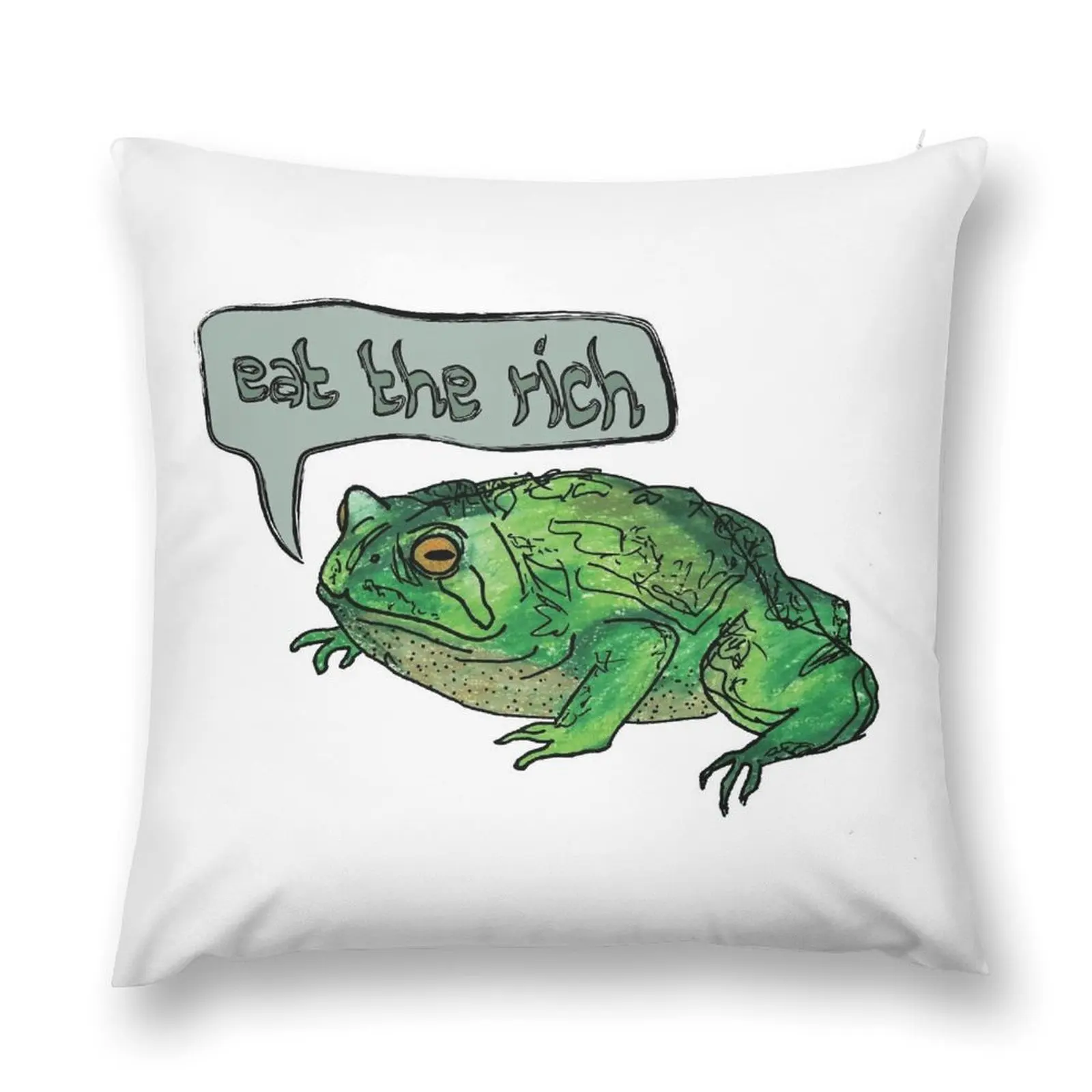 Eat the Rich Toad Throw Pillow Cushion Cover For Sofa Decorative Pillow Covers For Sofa Sofa Cushions Covers pillow