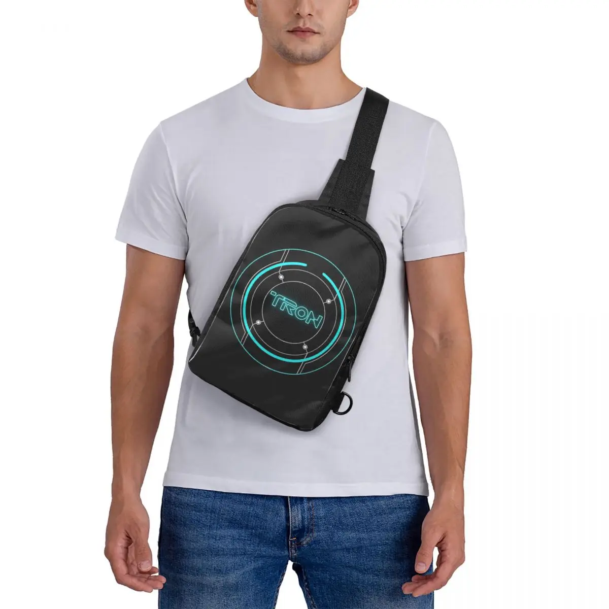 

Tron Legacy Inspired Chest Bag Crossbody Backpack Sling Shoulder Bag For Men Travel Hiking Daypack