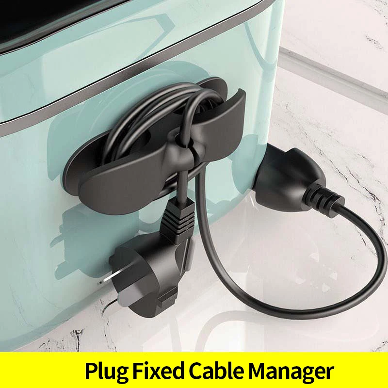 Fix Clamp For Power Cord Hook Wire Cable Winder Holder Home Appliance Plug Organizer Power Cord Arranger Winding Clamp Storage