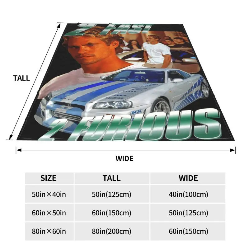 The 2 Fast 2 Furious Paul Walker,Fast And Furious Blanket Sheet Fashion High-Grade Skin Friendly Decorative Sofa