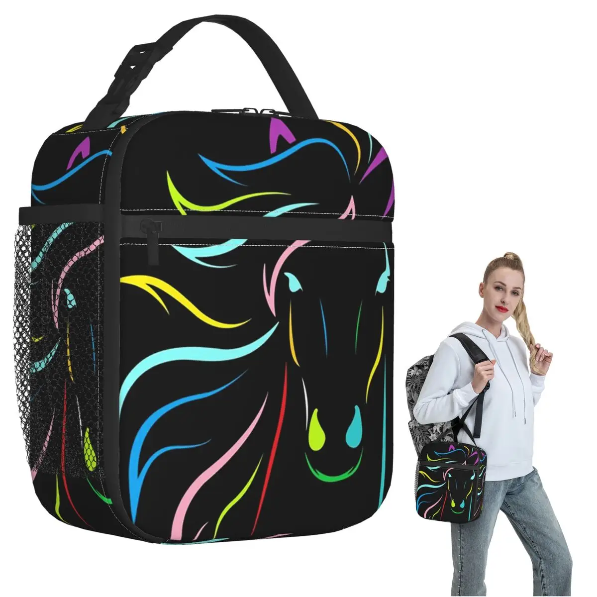 

Изолированная сумка для обеда Magical Horse для женщин и детей, портативные контейнеры для еды, термосумка для обеда