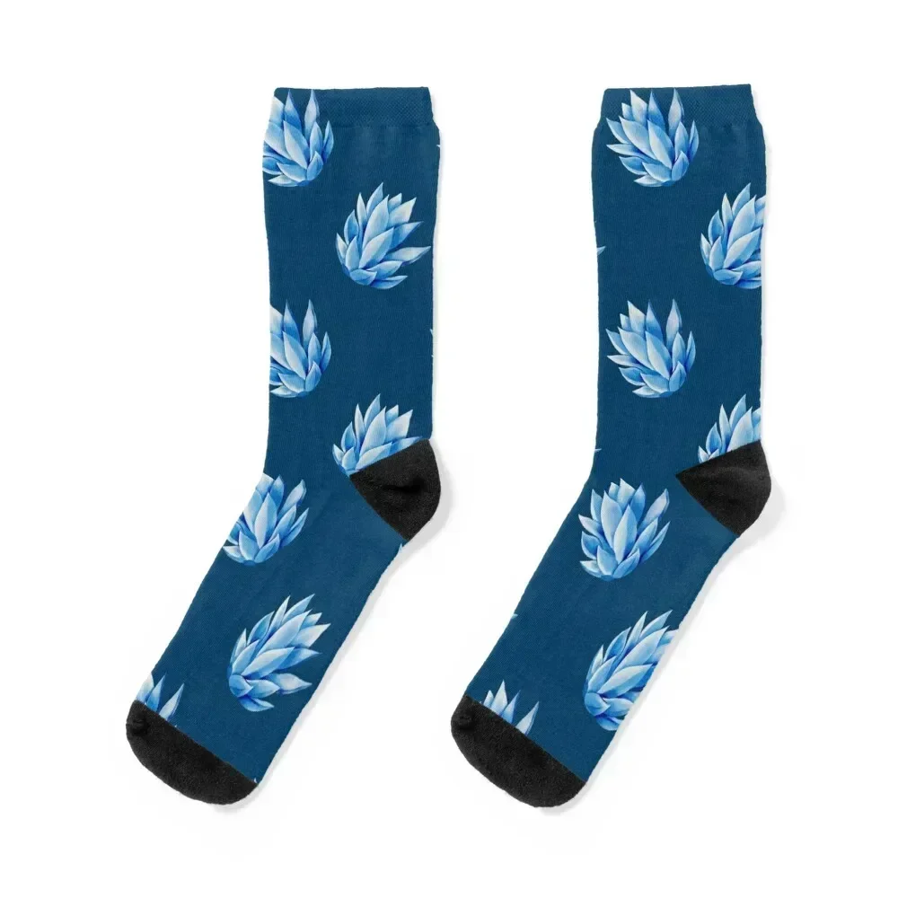 Blue Agave Plant Socks Hiking boots summer Lots Socks Women's Men's