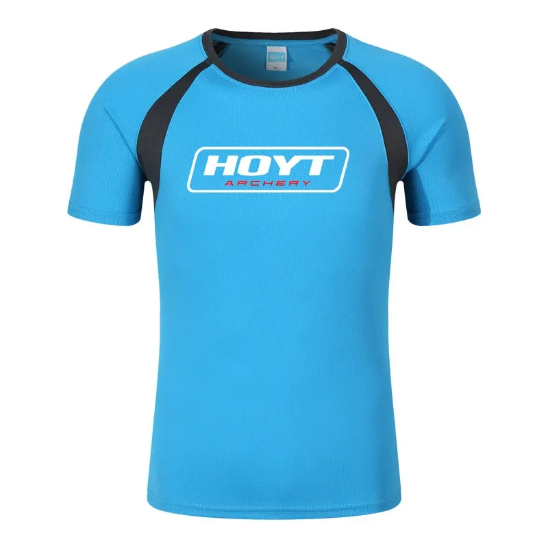 2024 Men New Hoyt Print T Shirt Archery Spring Summer Eight-Color Short Sleeve Comfortable Breathable Round Neck Top Man T-shirt