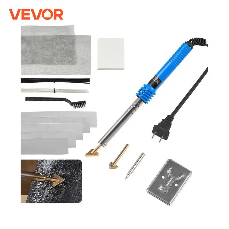 VEVOR Plastic Welding Kit 100W Plastic Welder Soldering Iron Gun Car Bumper Repair Kit with 2 Welding Tip for Kayak Toys Plastic