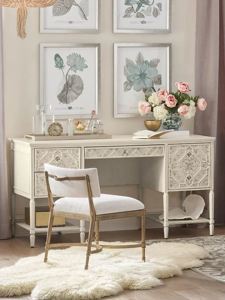 مكتب ريترو لغرفة المعيشة، مكتب كتابة منزلي، مكتب كمبيوتر أمريكي من الخشب الصلب ذو مظهر جيد #2