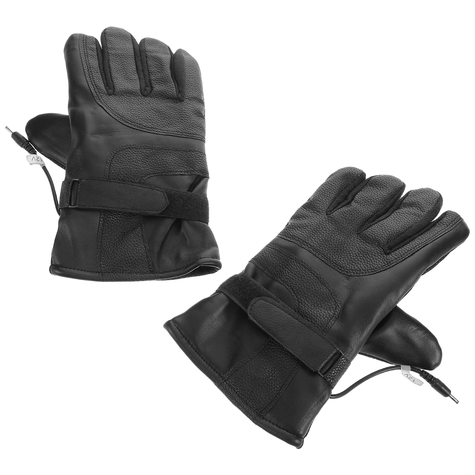 

1Pair Thermal Electric Heated Gloves PU Motorcycle Winter Riding Hand Warmer Gloves Cold Weather Heated Mittens
