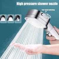 High Pressure Shower Head Water Saving Adjustable One-key Stop Water Massage Sprayer Household Bathroom Accessories Set 2025