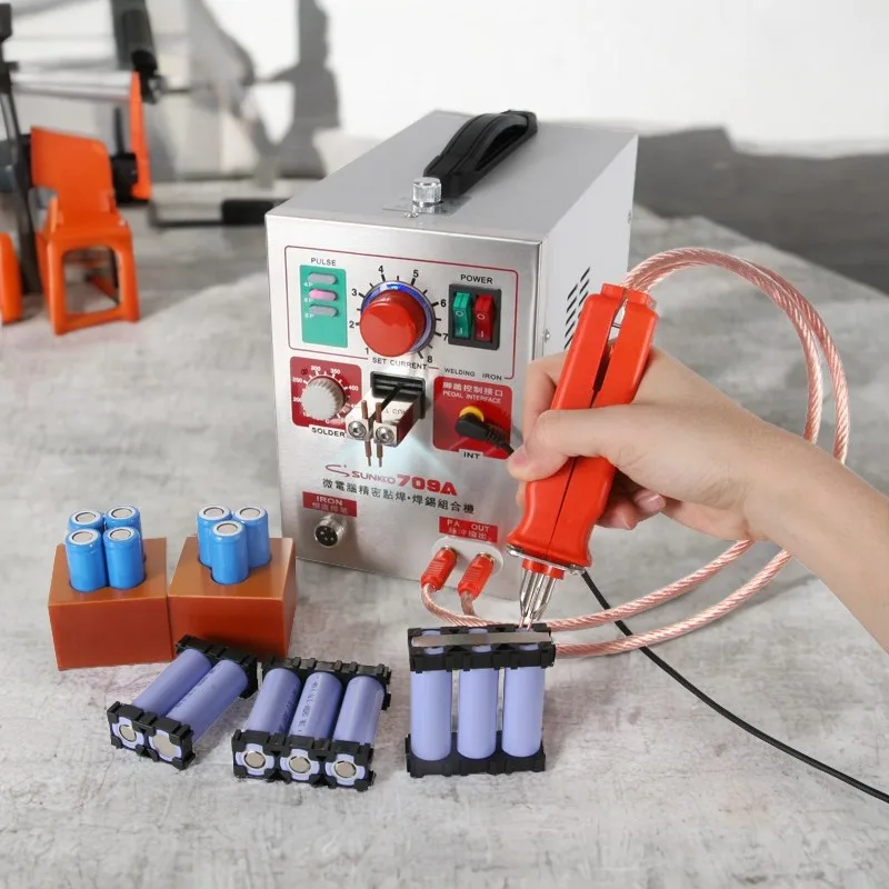 SUNKKO LED Pulse Battery spot welder for batteries Soldering Iron Station battery spot welder machine 18650 Battery 709A