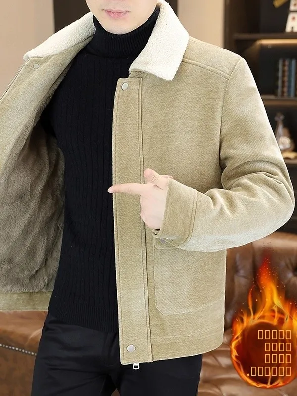 

Мужская утепленная зимняя куртка Slim Fit с флисовой подкладкой, модная повседневная теплая верхняя одежда, трендовая стеганая куртка на молнии