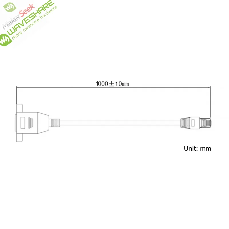 

SKU-32499 Waveshare RJ45 Ethernet Extension Cable, Nickel-plated Iron Shell Protection, Providing Effective Interference Shieldi