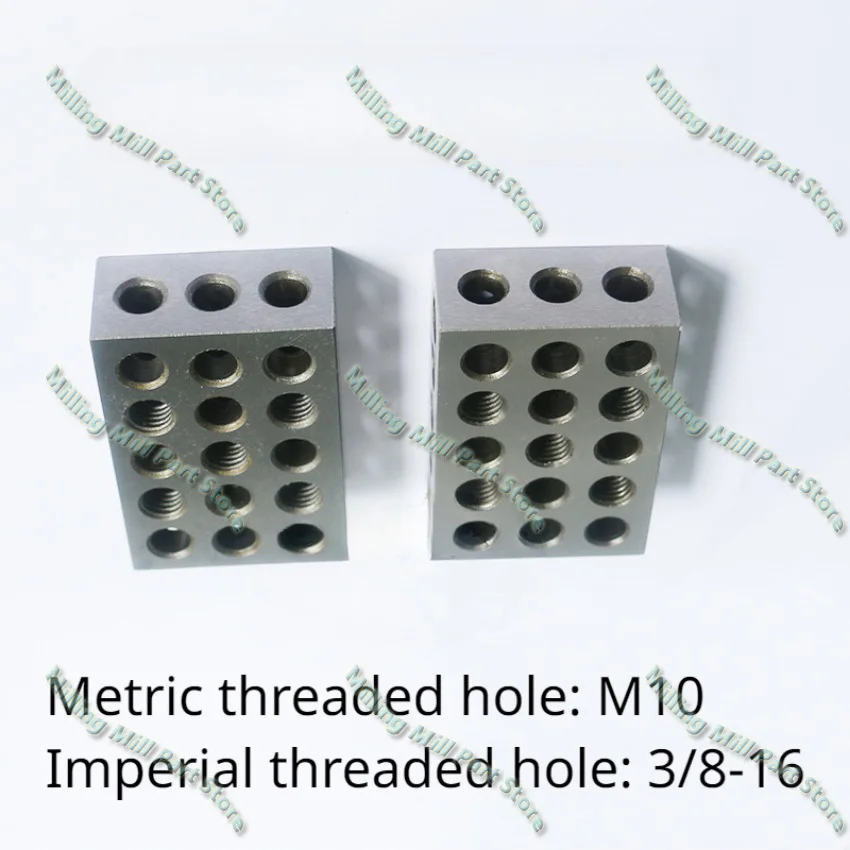 Precision Blocks Hardened Steel 1-2-3 Block Precision Matched Machinist Milling Tool 23 Holes 25-50-75mm BLOCK 1set/2pcs