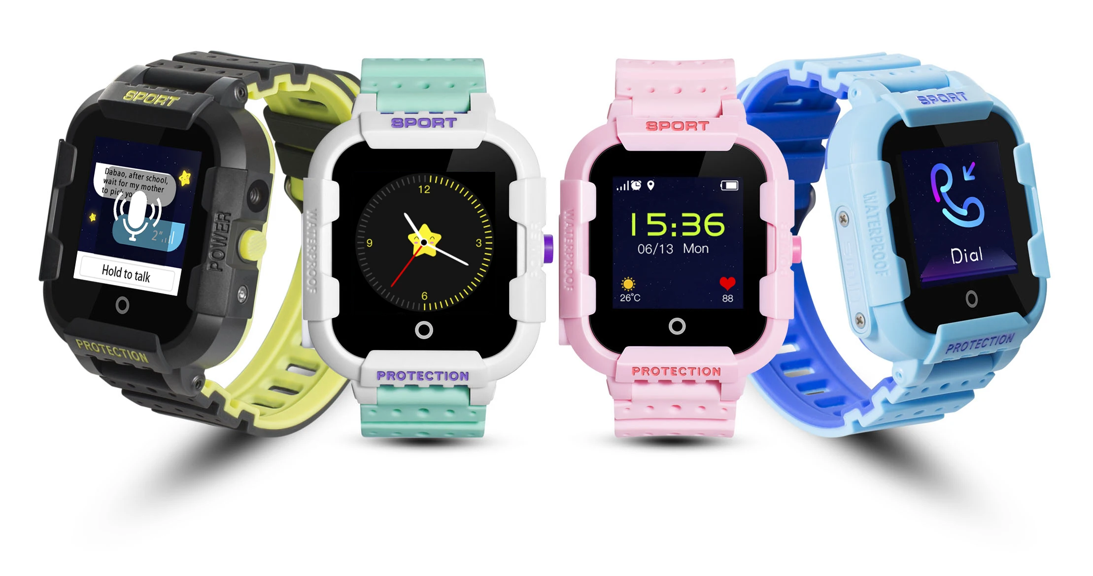 TJXLWonlex KT03 مقاوم للماء IP67 GPS SOS طفل الساعات الذكية للفتيات الفتيان مع كاميرا 1.3 كاميرا 1.3 شاشة تعمل باللمس ROHS اللون #6