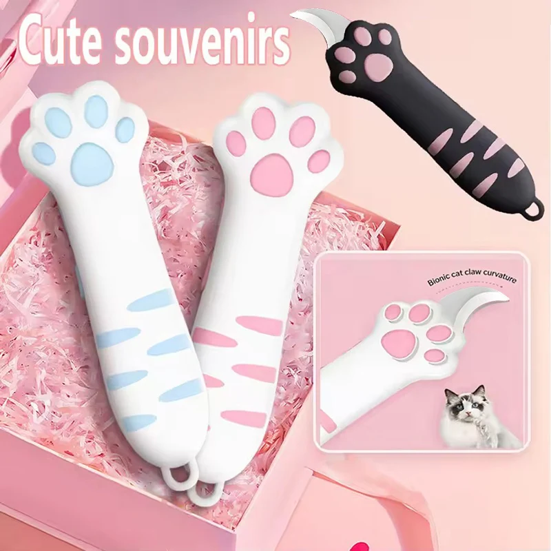 Cute Cat Grab Telescopic Utility Knife Portable Sharp Box Cutter Creative Handmade Paper Cutting Tool Girl Mini Packaging Opener