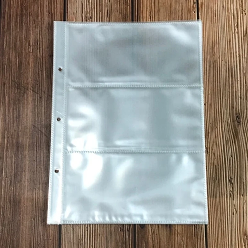 Transparent Loose Leaf Pouch Binder 3 Ring Clear Refill 1 2 4 Pockets Sleeves Photocards Filing Notebook Storage Binding Folder