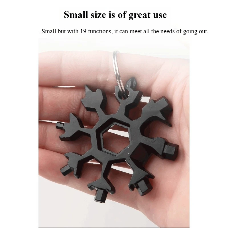 Multifunctional Snowflake Wrench Keychain Portable Hexagon High Carbon Steel Octagonal Mini Wrench Tool Universal