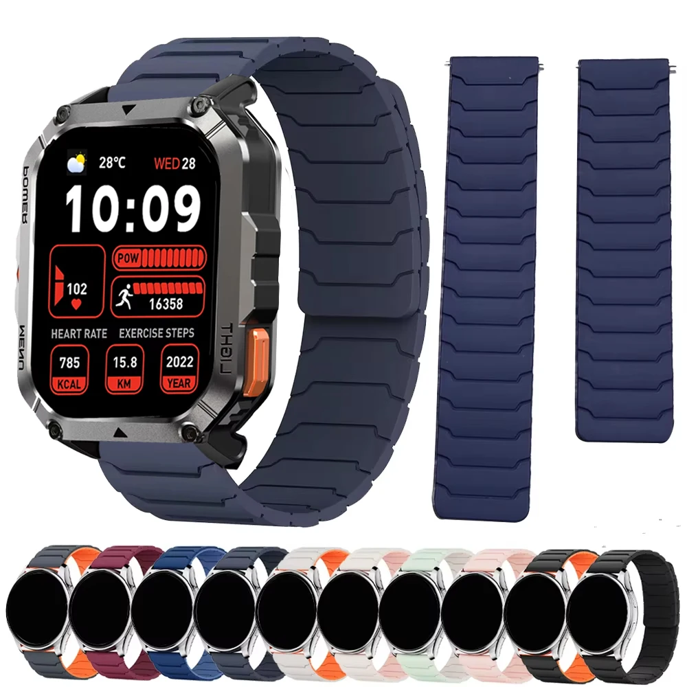 Magnetic Silicone Strap For Blackview W70 Pro W60 W50 W50 Pro X20 Sport 22mm 20mm Bracelet Correa For Blackview R30 R60 X1Pro