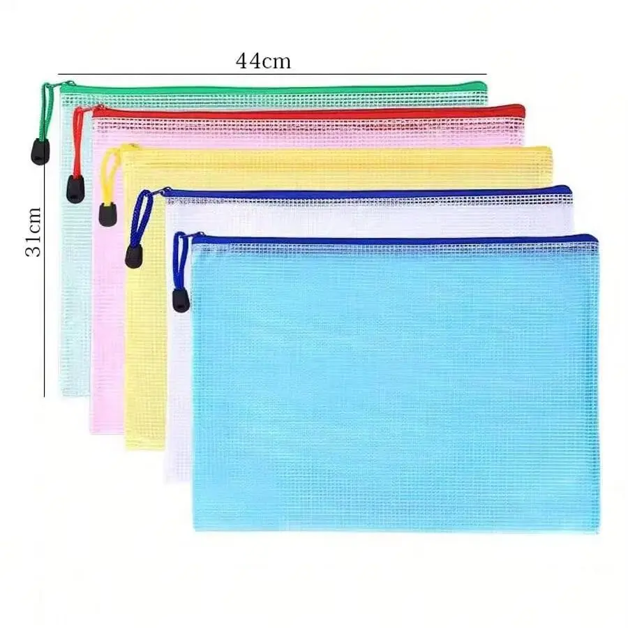 Large A4 Zipper File Bag Waterproof Student Test Paper Bag Company Data Ticket Sorting Bag