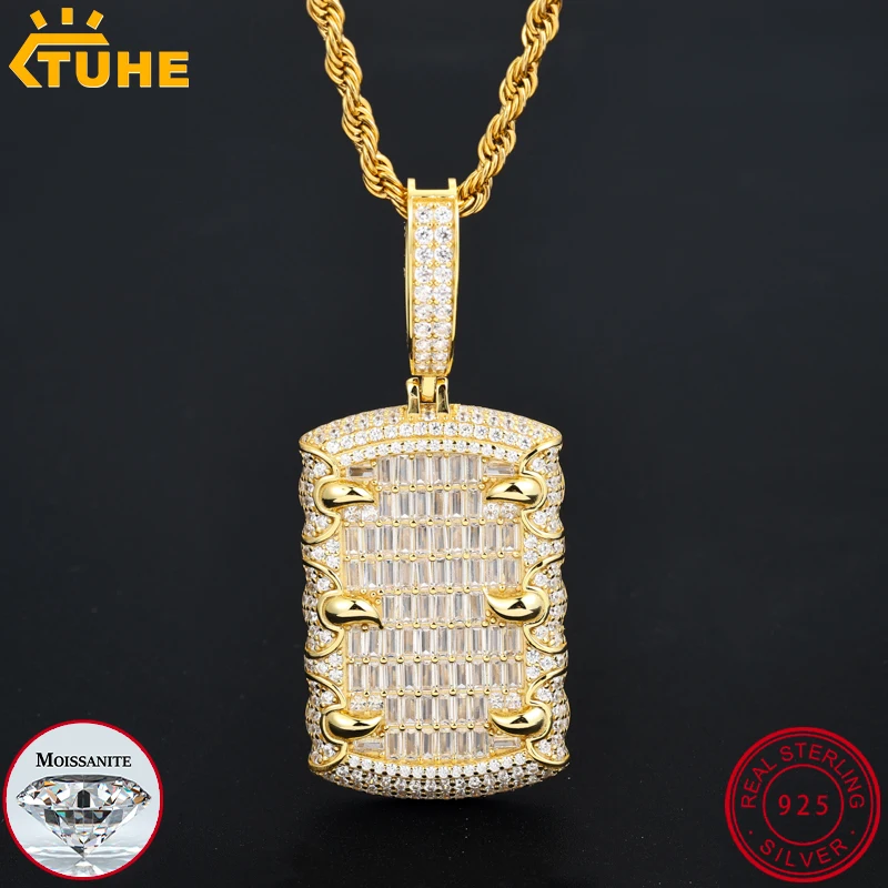 TUHE Unisex High Quality D VVS Moissanite Bracelet Iced Out Hang Hip Hop Pendant For Men Hip Hop Jewelry Gifts