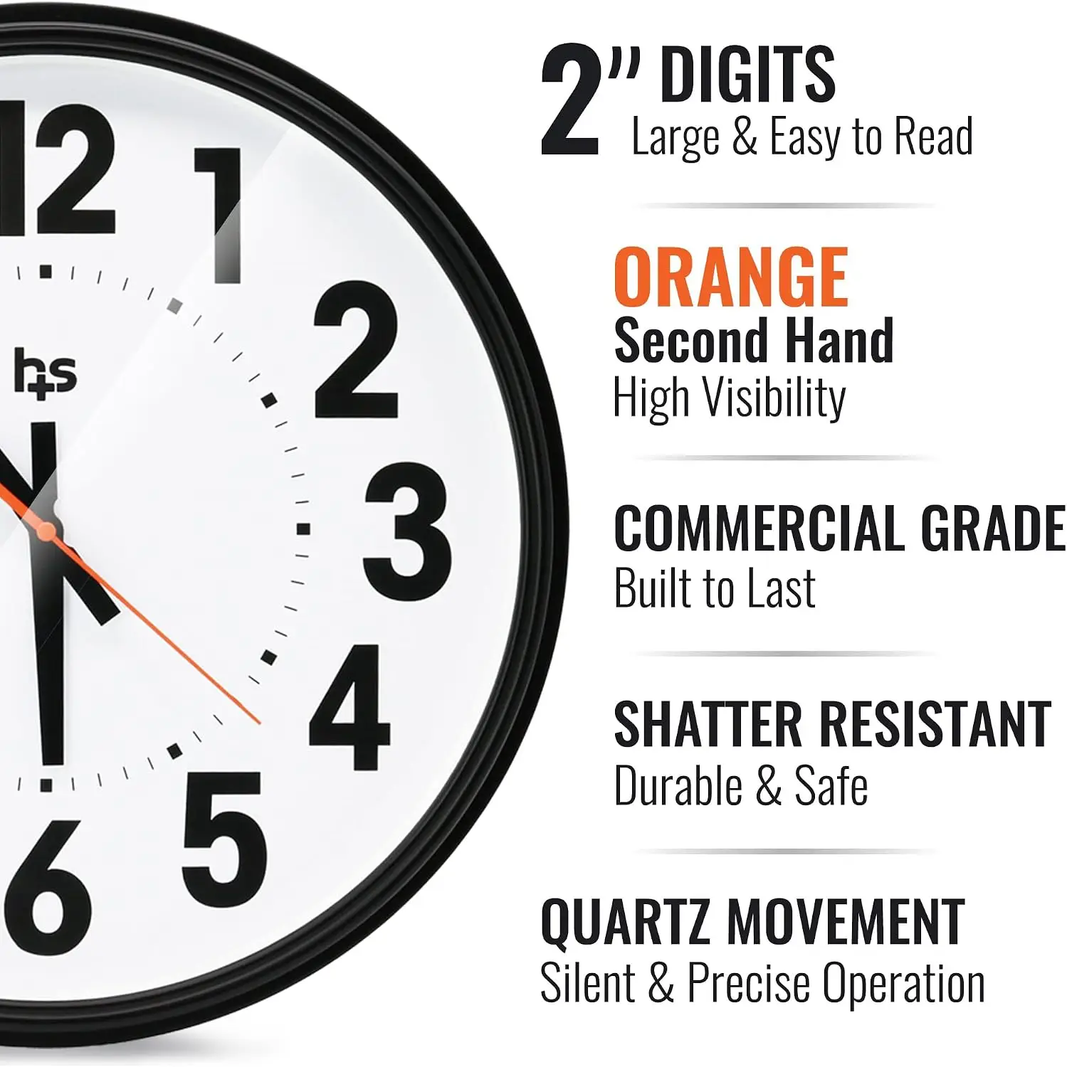 Wall Clocks Bulk Set of 10-15 Inch Silent Non-Ticking Commercial Wall Clock for Office, School, Hospital - Battery Operated, Mas