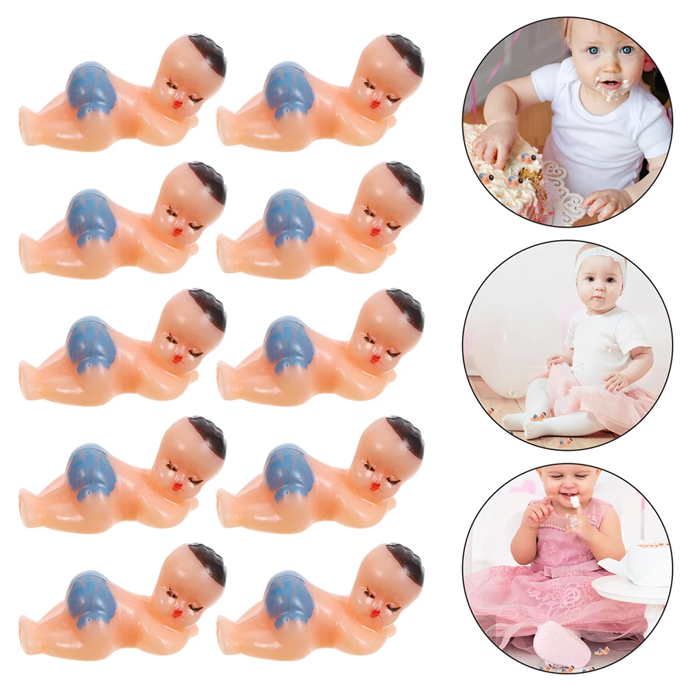 50 pçs chuveiro dormindo decorações infantis adorável pequeno plástico bebês festa favores adoráveis miniaturas para