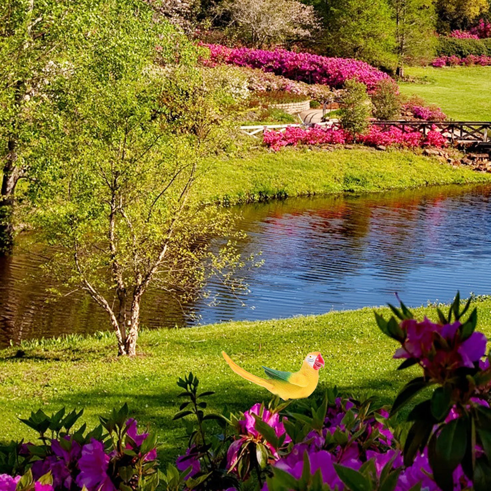 

Artificial Parrot Ornament Realistic Appearance Miniature Garden Views Decoration Lifelike Simulated Birds Parrot Model