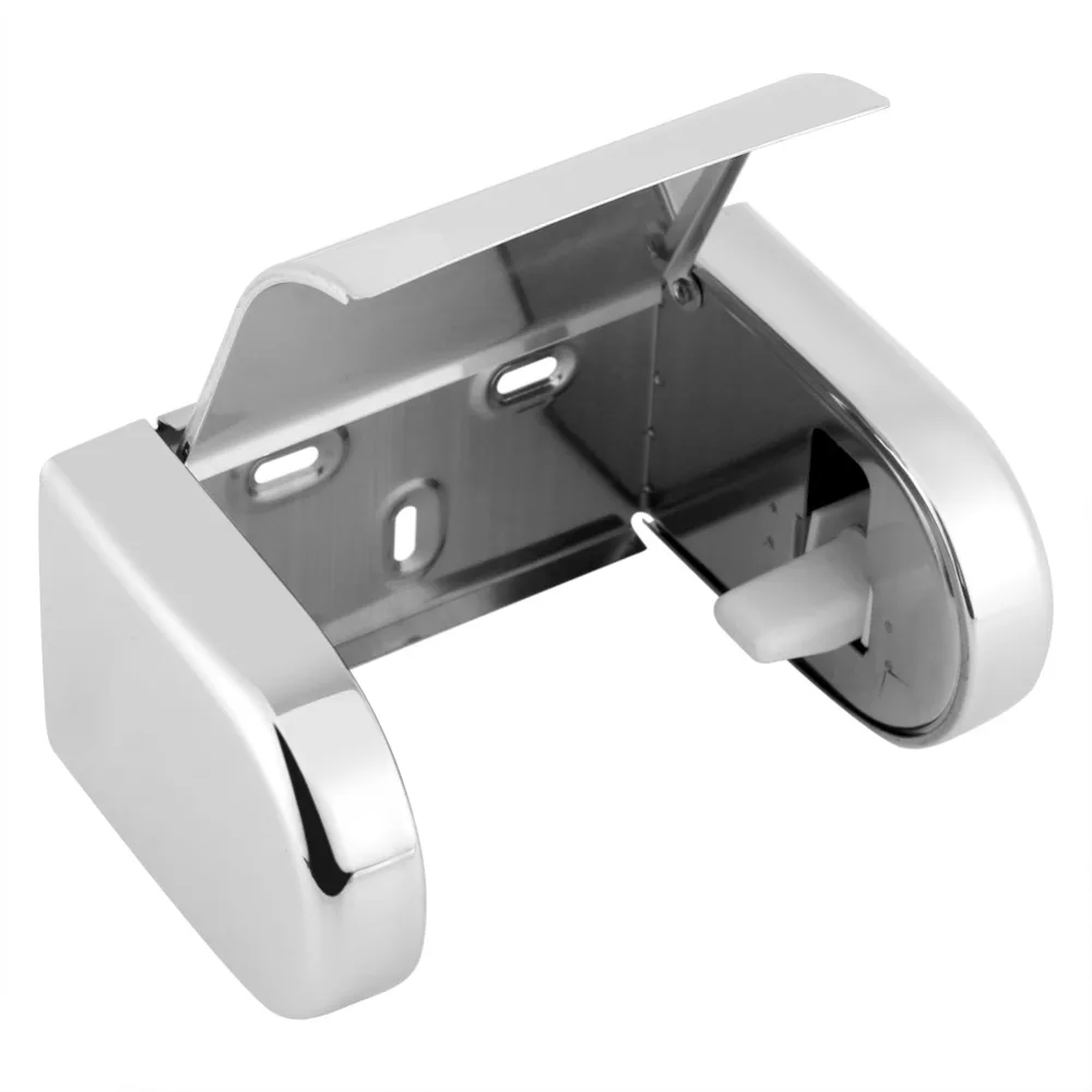 Stainless Steel Roll Paper Holder Wall-Mounted Sealed Design Paper Towel Holder Rustproof Easy Install Toilet Paper Rack