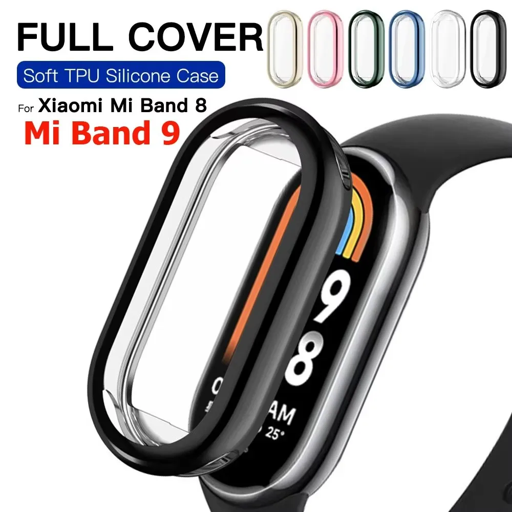 Per Xiaomi Mi Band 9 copertura completa paraurti morbida custodia protettiva in TPU per Xiaomi Mi Band 8 9 custodia protettiva per accessori